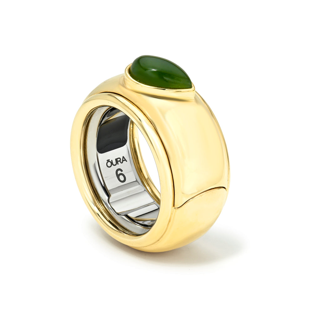 Auvea Bezel Set Jade Ring Side Profile