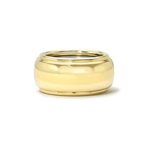 Solid gold AUVEA two-band ring designed to cover and elevate the Oura Ring 4