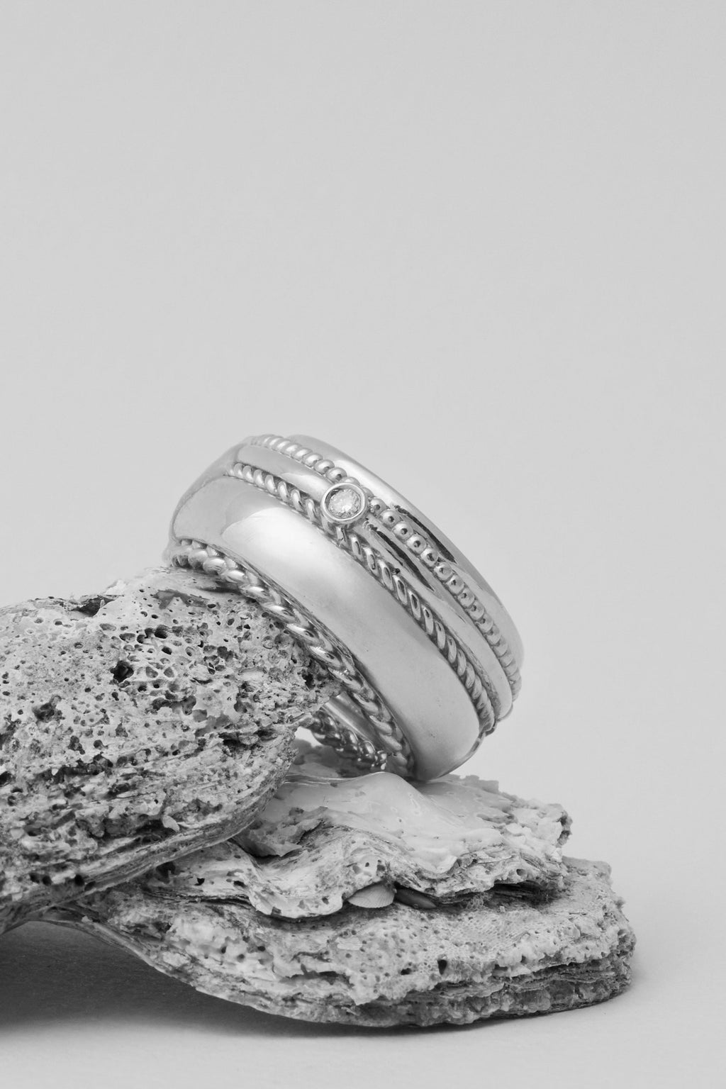 No. 3  Sterling Silver Stacked Oura Companion Ring