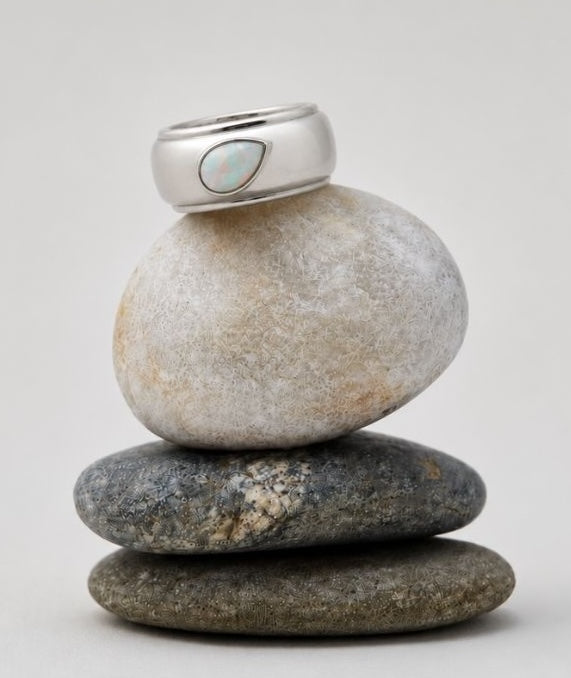 No. 2  Sterling Silver Bezel Set Oura Companion Ring